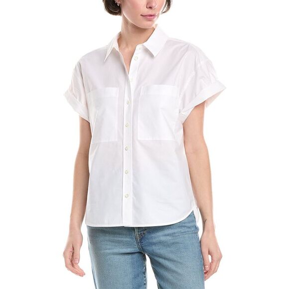 Frame Denim WomensCuffed Shirt White